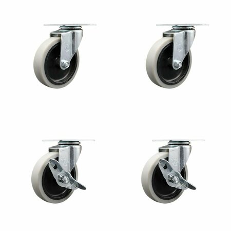 SERVICE CASTER 7734-88 Rubbermaid Mobile Work Center Replacement Caster , 4PK RUB-SCC-05S410-TPRS-2-SLB-2